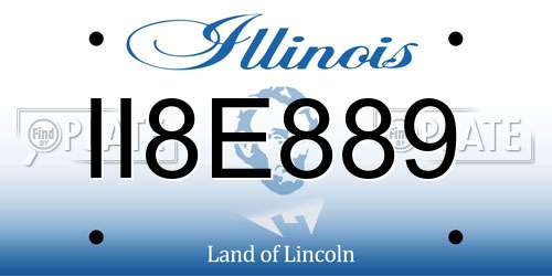 II8E889 Illinois License Plate