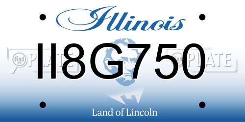 II8G750 Illinois License Plate