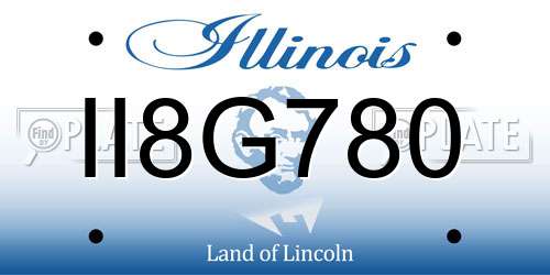 II8G780 Illinois License Plate