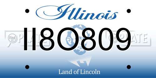 II8O809 Illinois License Plate