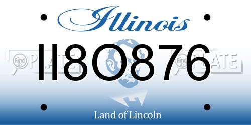 II8O876 Illinois License Plate