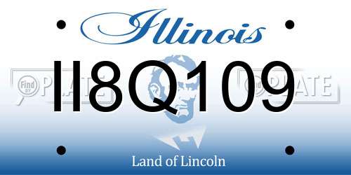 II8Q109 Illinois License Plate