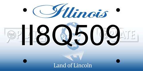 II8Q509 Illinois License Plate
