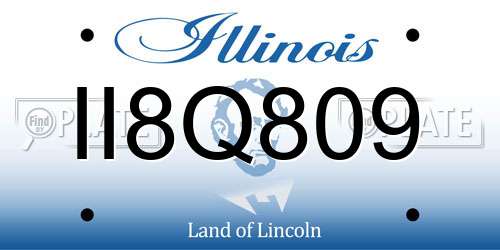 II8Q809 Illinois License Plate