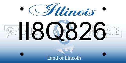 II8Q826 Illinois License Plate