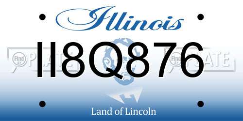 II8Q876 Illinois License Plate