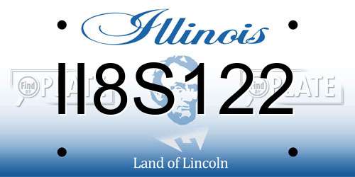 II8S122 Illinois License Plate