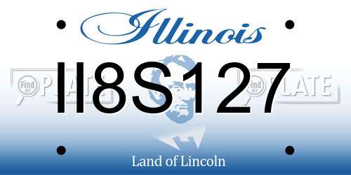 II8S127 Illinois License Plate