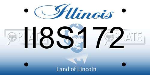 II8S172 Illinois License Plate