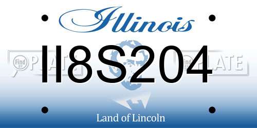 II8S204 Illinois License Plate