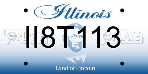 II8T113 Illinois License Plate
