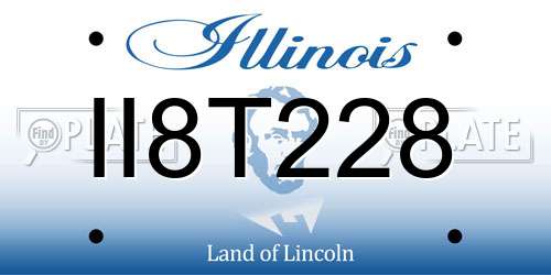 II8T228 Illinois License Plate