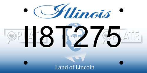 II8T275 Illinois License Plate
