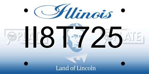 II8T725 Illinois License Plate