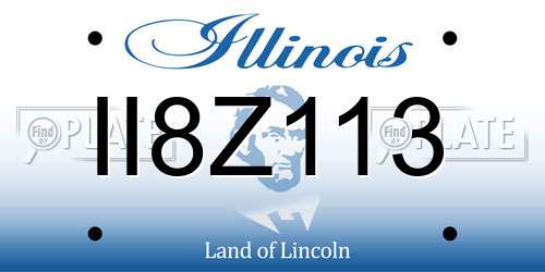 II8Z113 Illinois License Plate