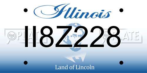 II8Z228 Illinois License Plate