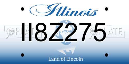 II8Z275 Illinois License Plate