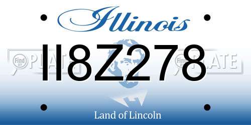 II8Z278 Illinois License Plate