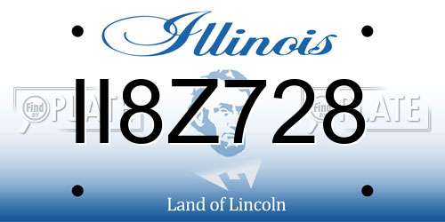 II8Z728 Illinois License Plate