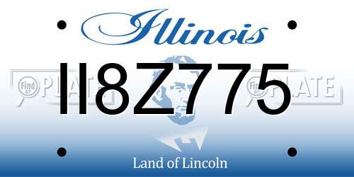 II8Z775 Illinois License Plate