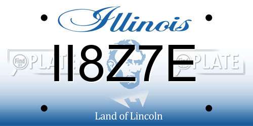 II8Z7E Illinois License Plate