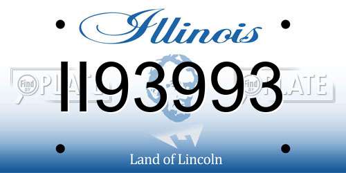 II93993 Illinois License Plate