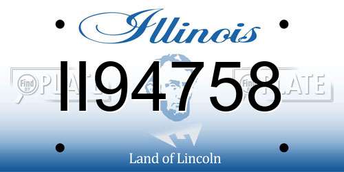 II94758 Illinois License Plate