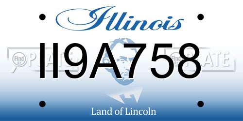 II9A758 Illinois License Plate