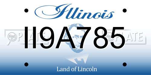 II9A785 Illinois License Plate