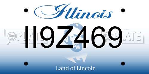 II9Z469 Illinois License Plate