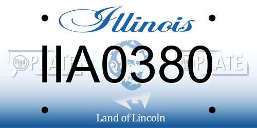 IIA0380 Illinois License Plate