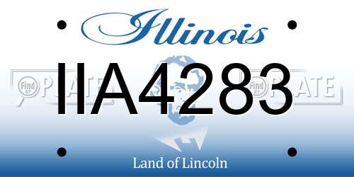 IIA4283 Illinois License Plate