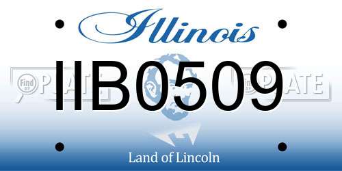 IIB0509 Illinois License Plate