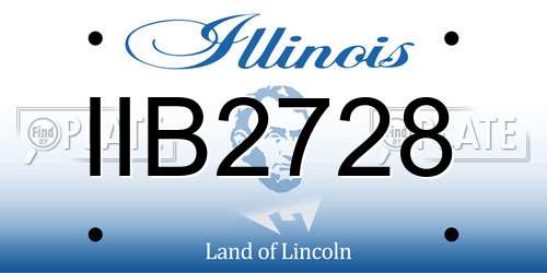 IIB2728 Illinois License Plate