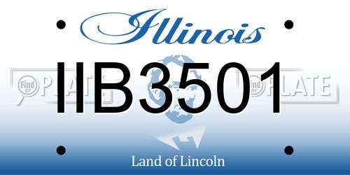 IIB3501 Illinois License Plate