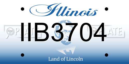 IIB3704 Illinois License Plate