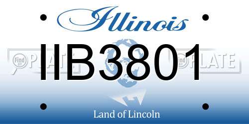 IIB3801 Illinois License Plate