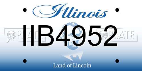 IIB4952 Illinois License Plate