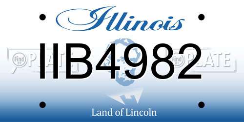IIB4982 Illinois License Plate
