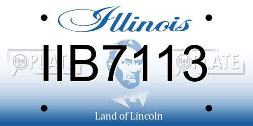 IIB7113 Illinois License Plate