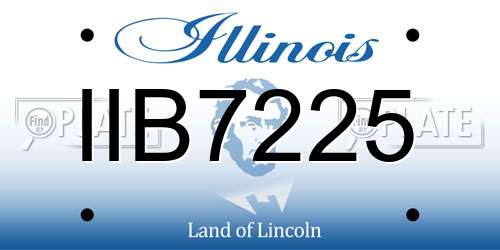 IIB7225 Illinois License Plate