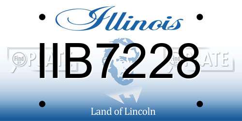 IIB7228 Illinois License Plate