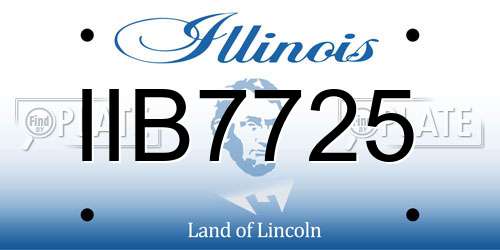 IIB7725 Illinois License Plate