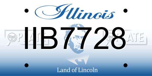 IIB7728 Illinois License Plate