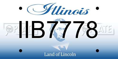 IIB7778 Illinois License Plate
