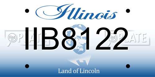 IIB8122 Illinois License Plate