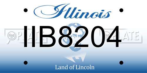 IIB8204 Illinois License Plate