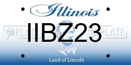 IIBZ23 Illinois License Plate