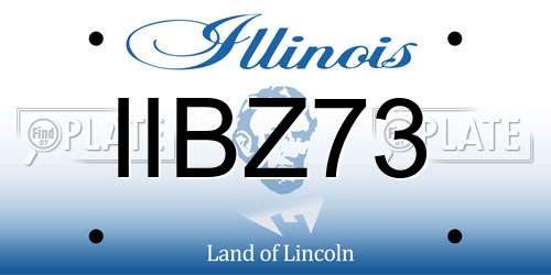 IIBZ73 Illinois License Plate