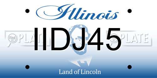 IIDJ45 Illinois License Plate